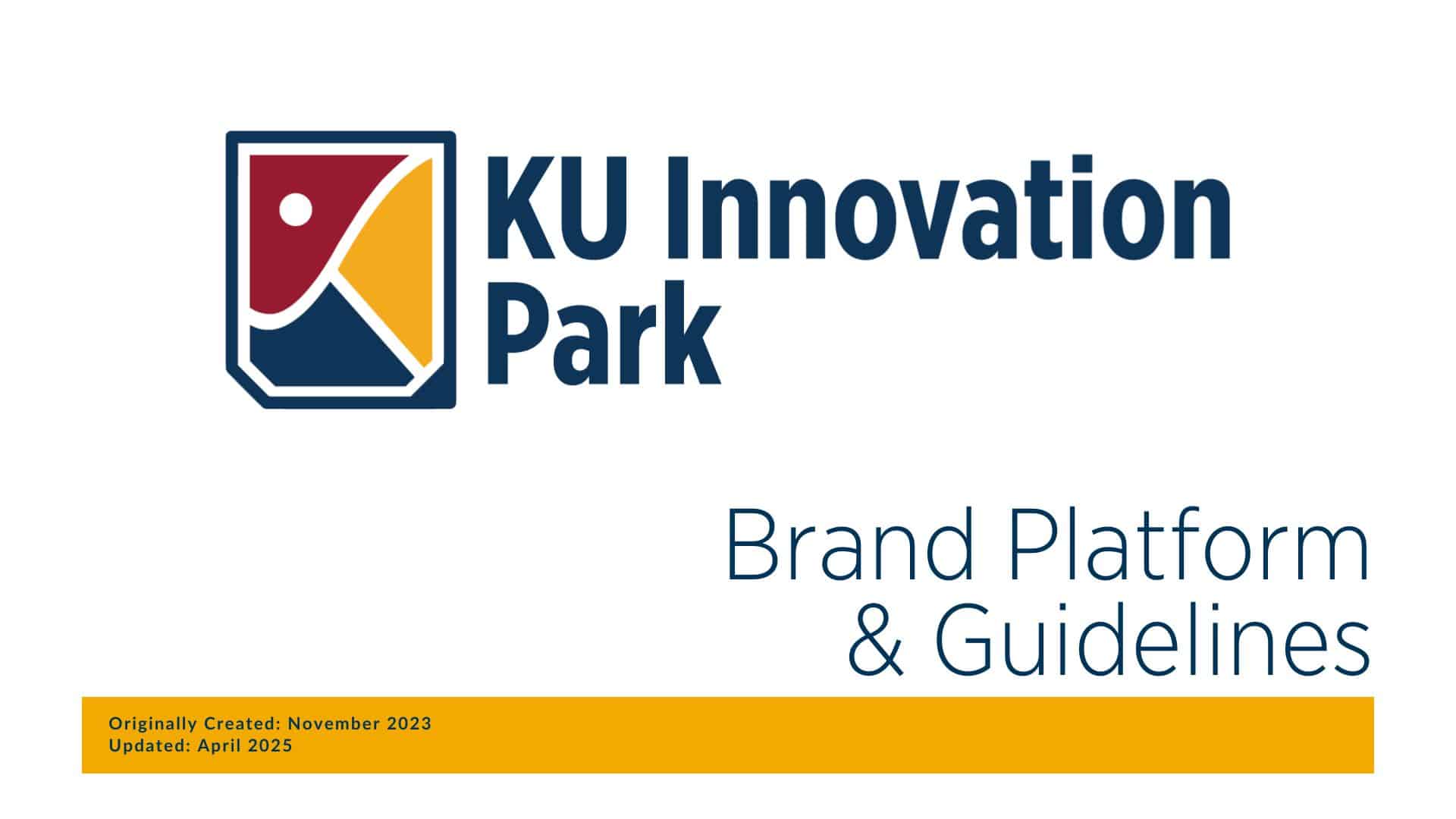 KU Innovation Park Brand Platform & Guidelines